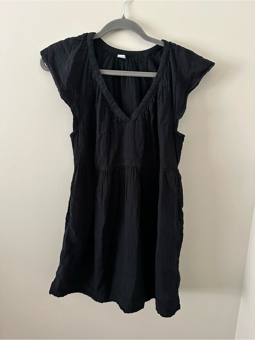 Old Navy Black V-Neck Tiered Mini Dress